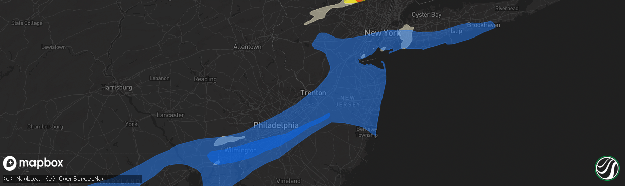 Hail map in Trenton, NJ on July 22, 2019