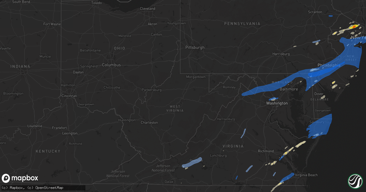 Hail map in West Virginia on July 22, 2019