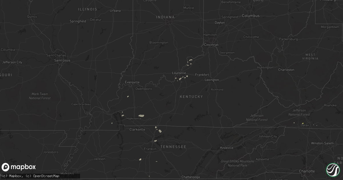 Hail map in Kentucky on July 22, 2020