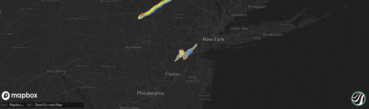 Hail map in Somerset, NJ on July 22, 2020