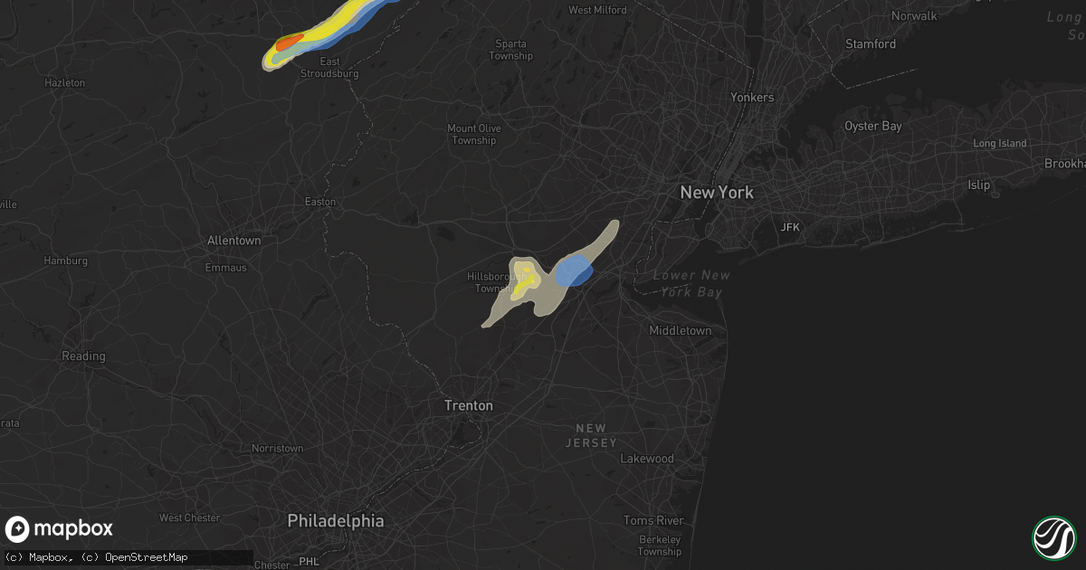 Hail map in Somerset, NJ on July 22, 2020