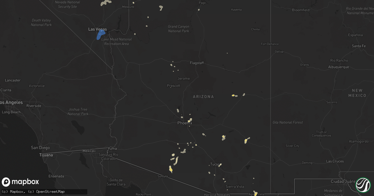 Hail map in Arizona on July 22, 2021