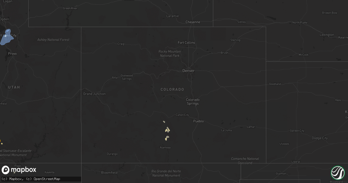 Hail map in Colorado on July 22, 2021