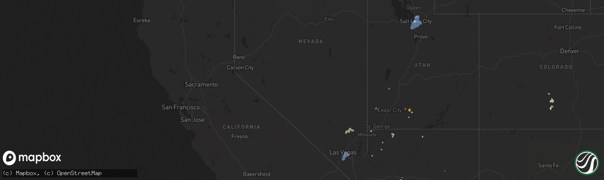 Hail map in Nevada on July 22, 2021