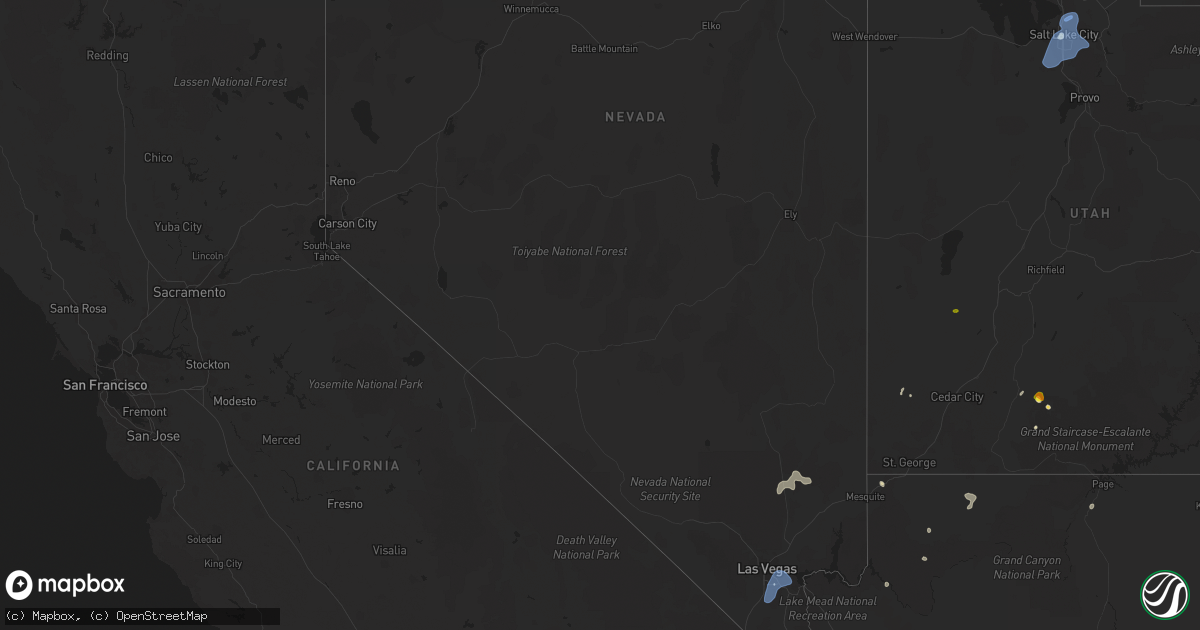 Hail map in Nevada on July 22, 2021