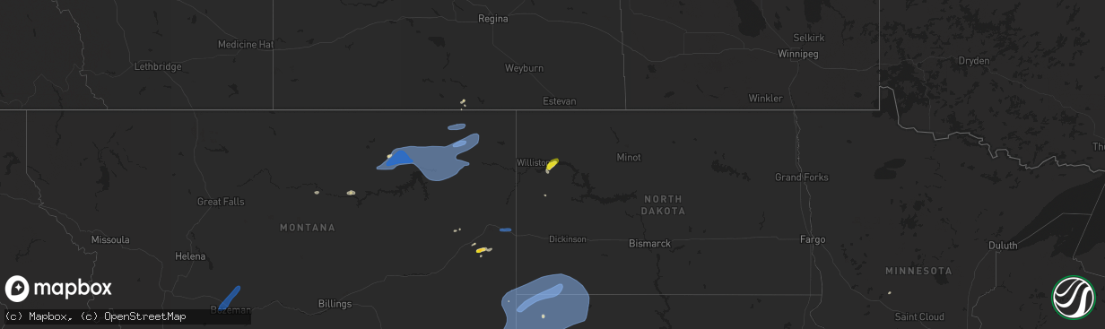 Hail map on July 22, 2021