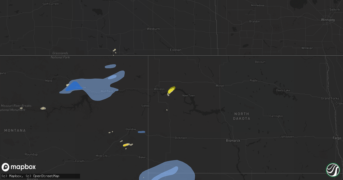 Hail map on July 22, 2021