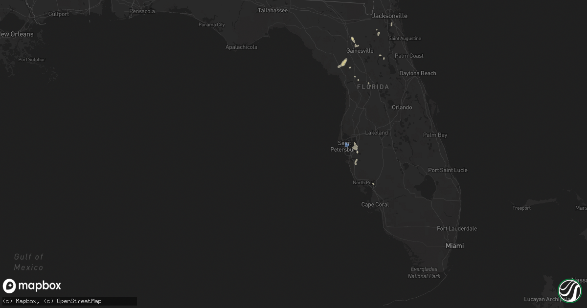 Hail map in Florida on July 22, 2022