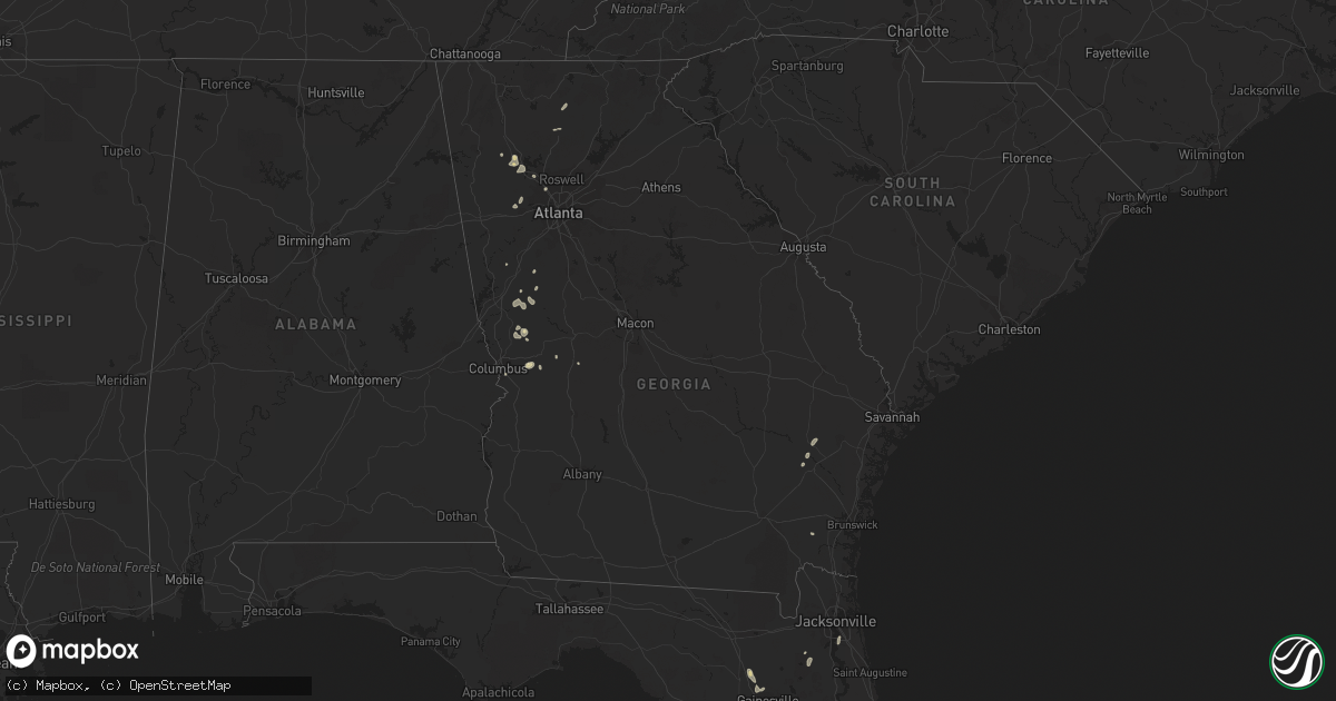 Hail map in Georgia on July 22, 2022