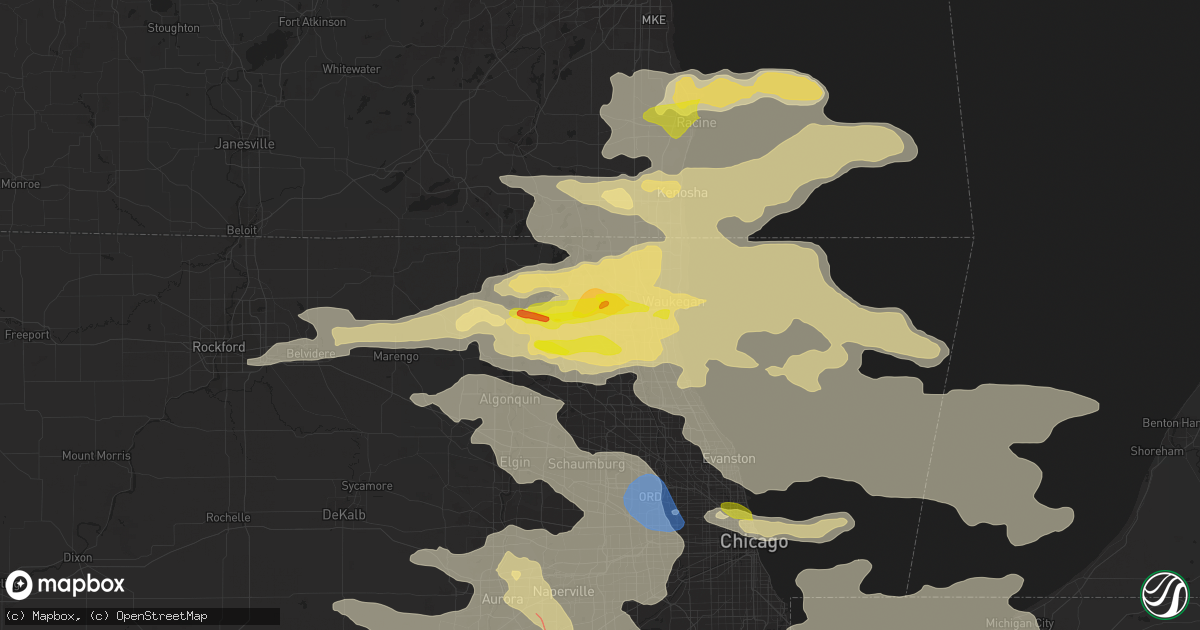 Hail map in Grayslake, IL on July 22, 2022