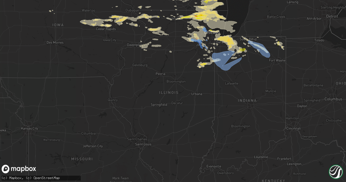 Hail map in Illinois on July 22, 2022