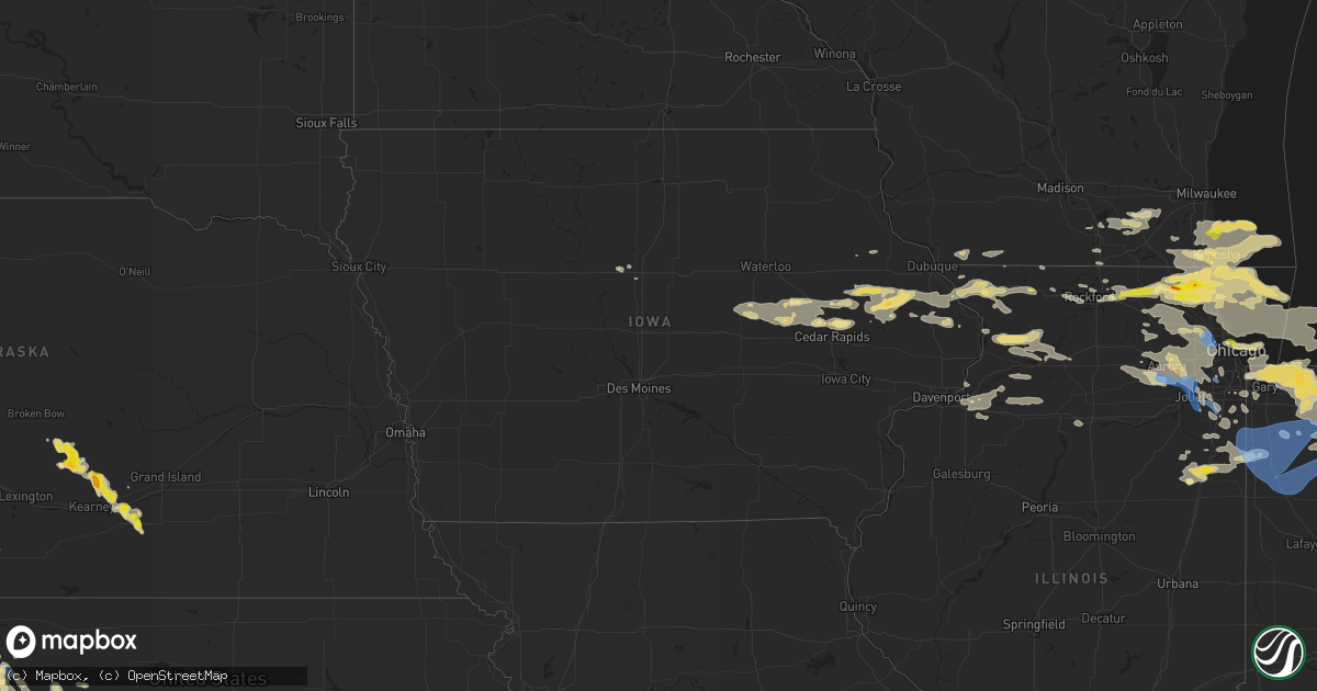 Hail map in Iowa on July 22, 2022