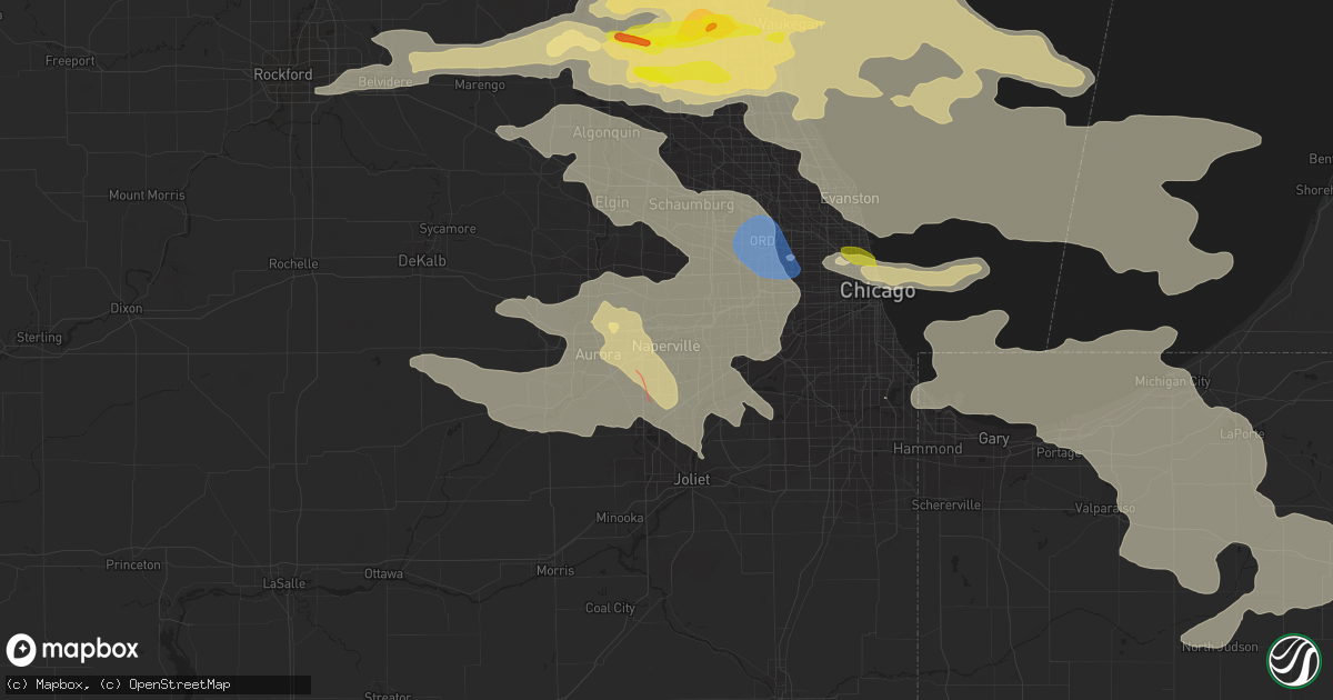 Hail map in Naperville, IL on July 22, 2022