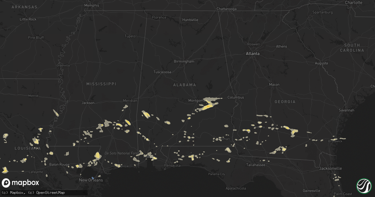 Hail map in Alabama on July 22, 2023