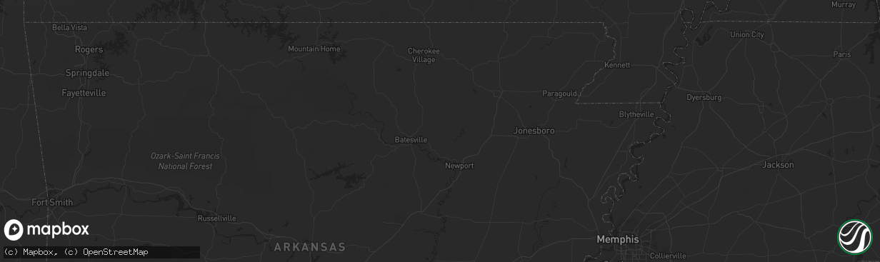 Hail map in Arapahoe, NE on July 22, 2023