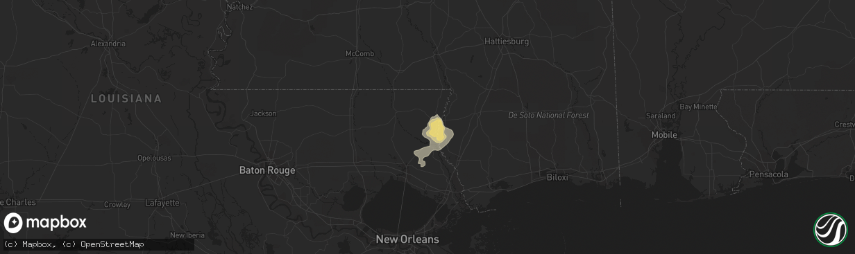 Hail map in Bogalusa, LA on July 22, 2023