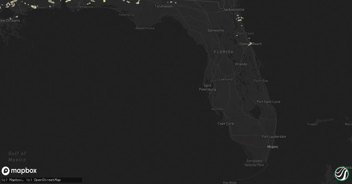 Hail map in Florida on July 22, 2023