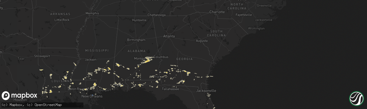 Hail map in Georgia on July 22, 2023