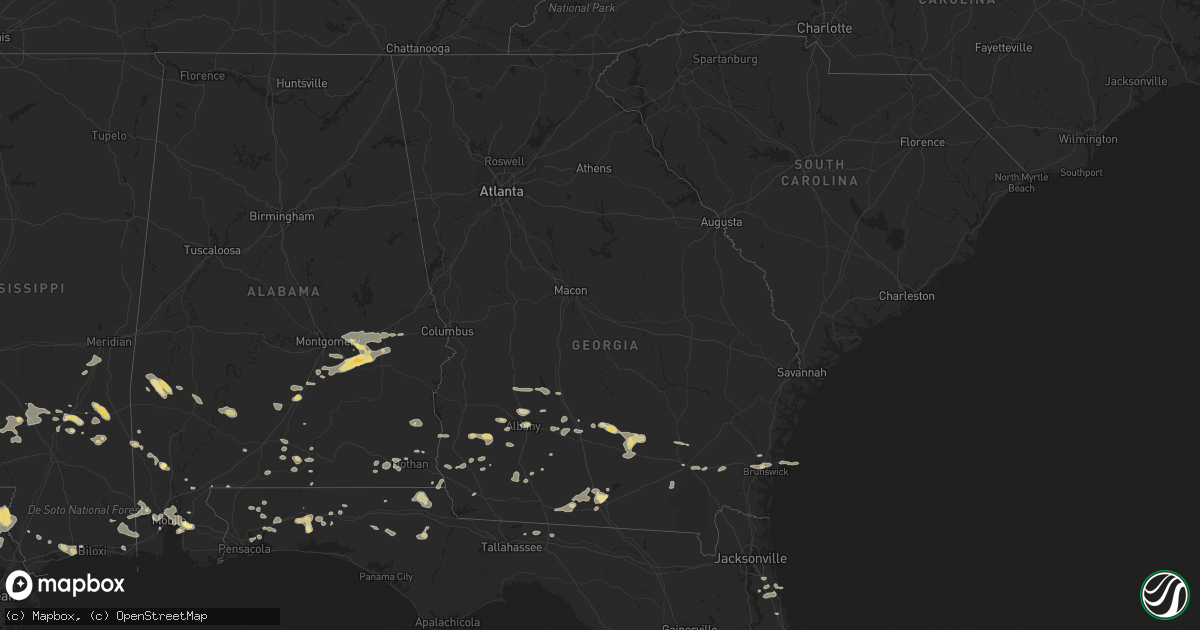 Hail map in Georgia on July 22, 2023