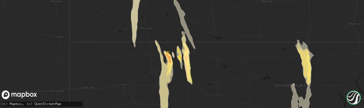 Hail map in Norton, KS on July 22, 2023