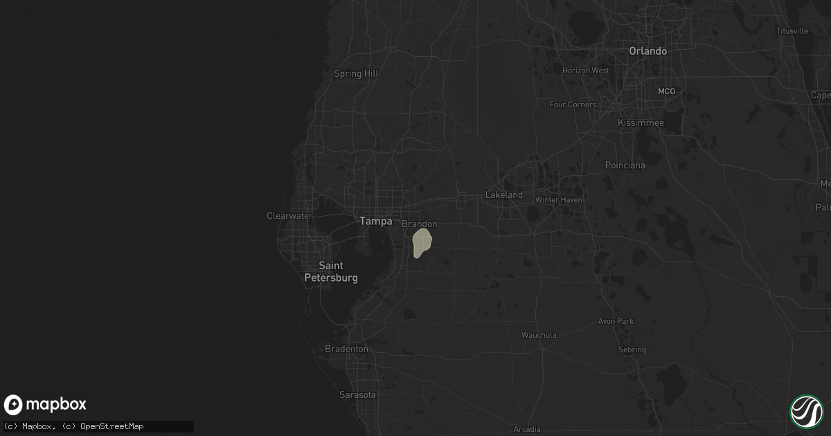 Hail map in Brandon, FL on July 22, 2024