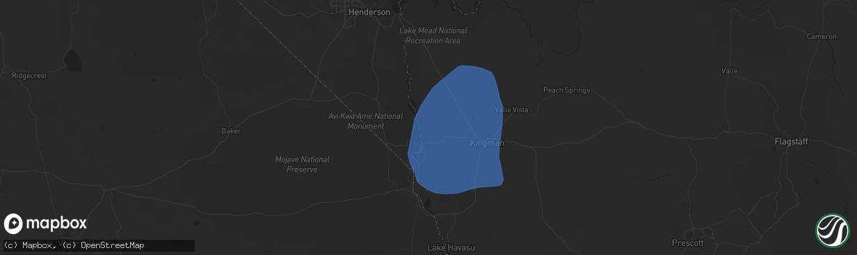 Hail map in Bullhead City, AZ on July 22, 2024