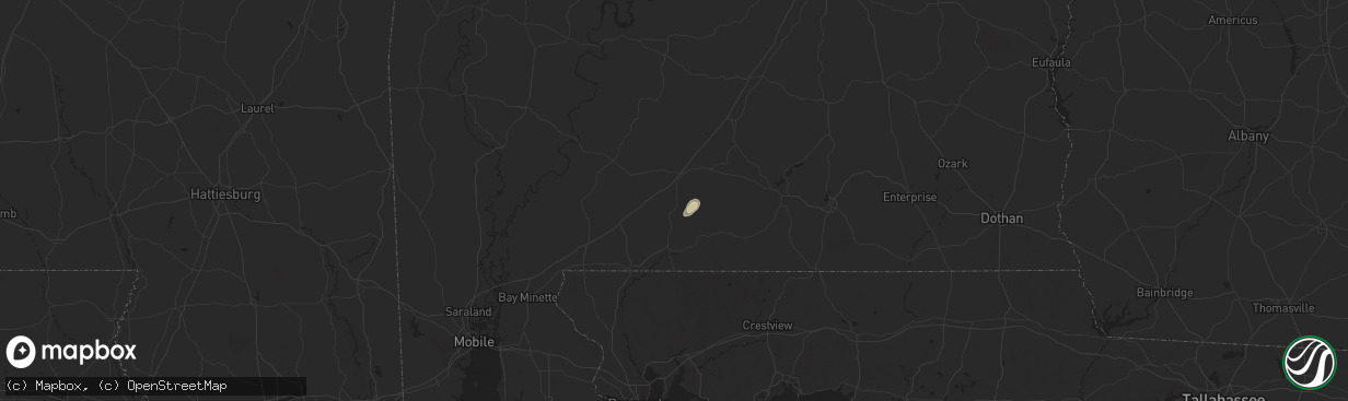 Hail map in Castleberry, AL on July 22, 2024