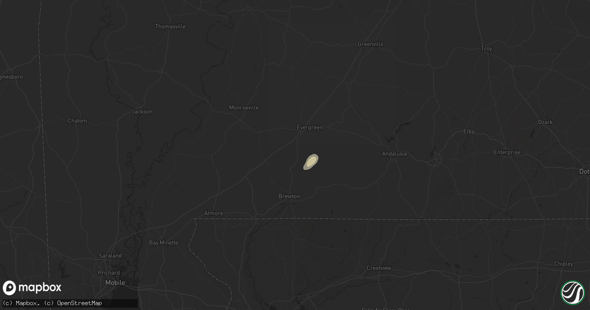 Hail map in Castleberry, AL on July 22, 2024
