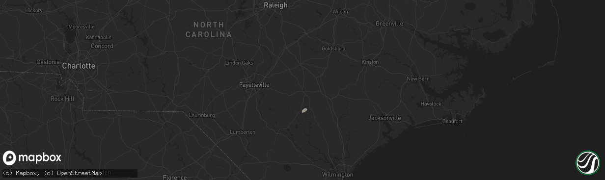 Hail map in Clinton, NC on July 22, 2024