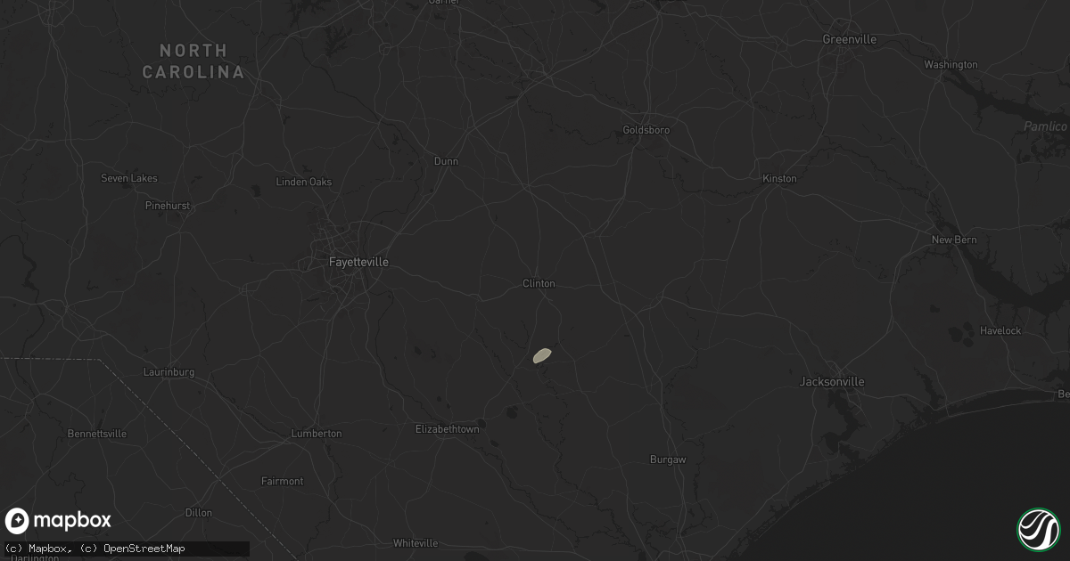 Hail map in Clinton, NC on July 22, 2024
