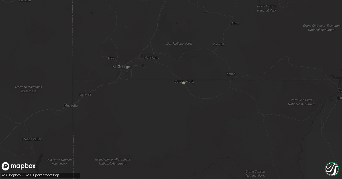 Hail map in Colorado City, AZ on July 22, 2024
