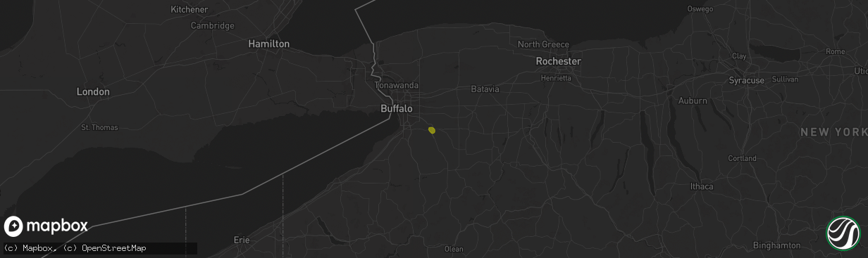 Hail map in East Aurora, NY on July 22, 2024