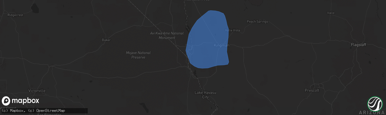 Hail map in Fort Mohave, AZ on July 22, 2024