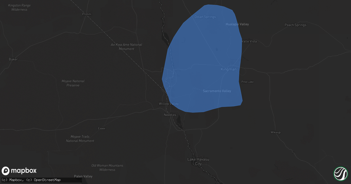 Hail map in Fort Mohave, AZ on July 22, 2024