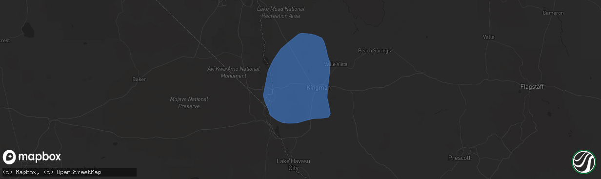 Hail map in Golden Valley, AZ on July 22, 2024