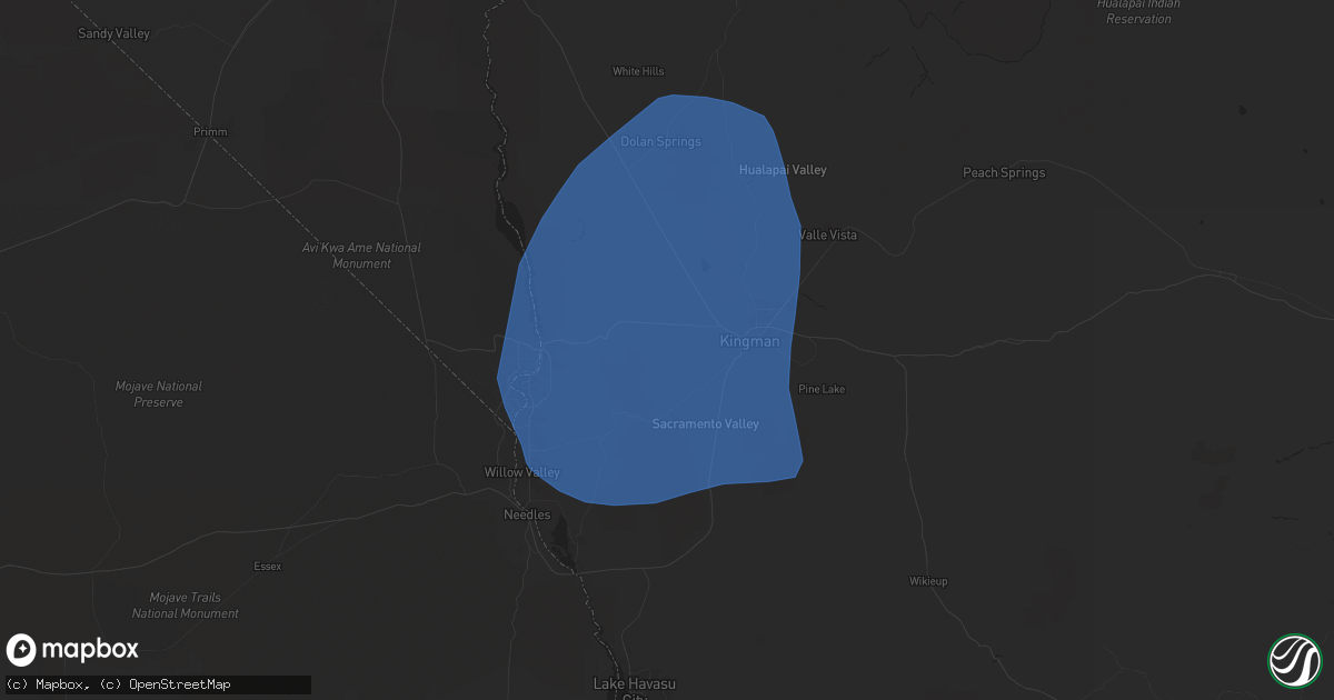 Hail map in Golden Valley, AZ on July 22, 2024