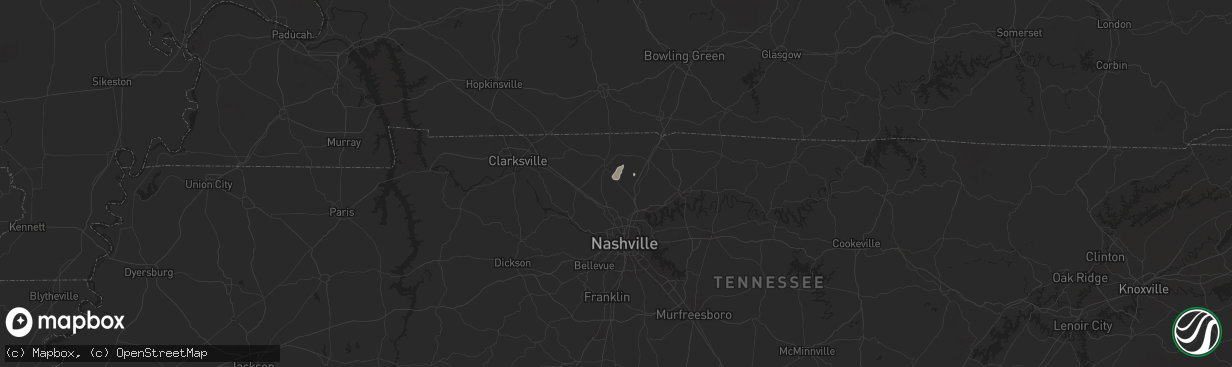 Hail map in Greenbrier, TN on July 22, 2024