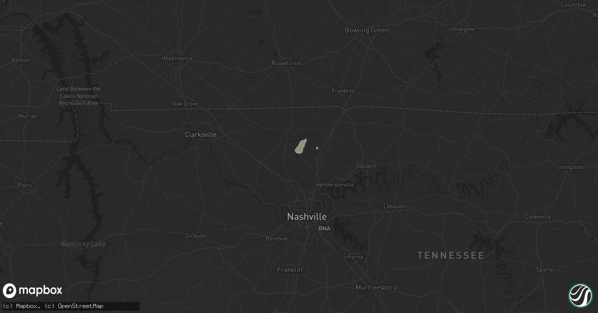 Hail map in Greenbrier, TN on July 22, 2024