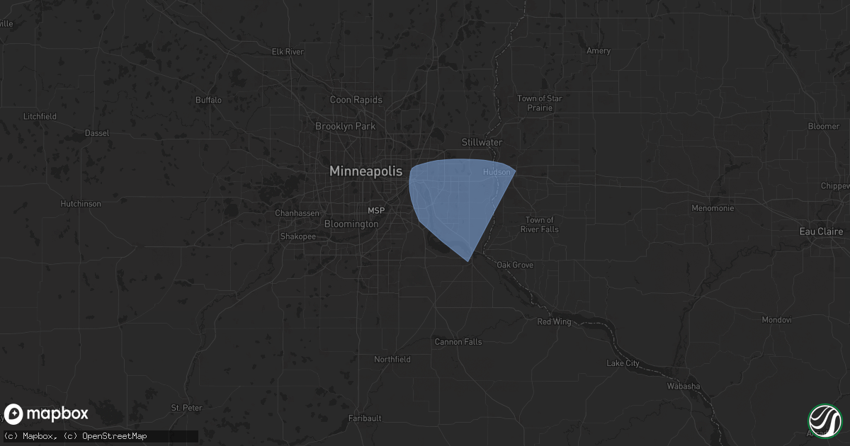 Hail map in Inver Grove Heights, MN on July 22, 2024