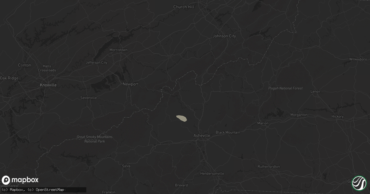 Hail map in Marshall, NC on July 22, 2024