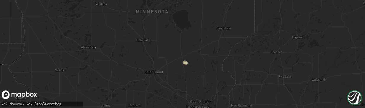 Hail map in Milaca, MN on July 22, 2024