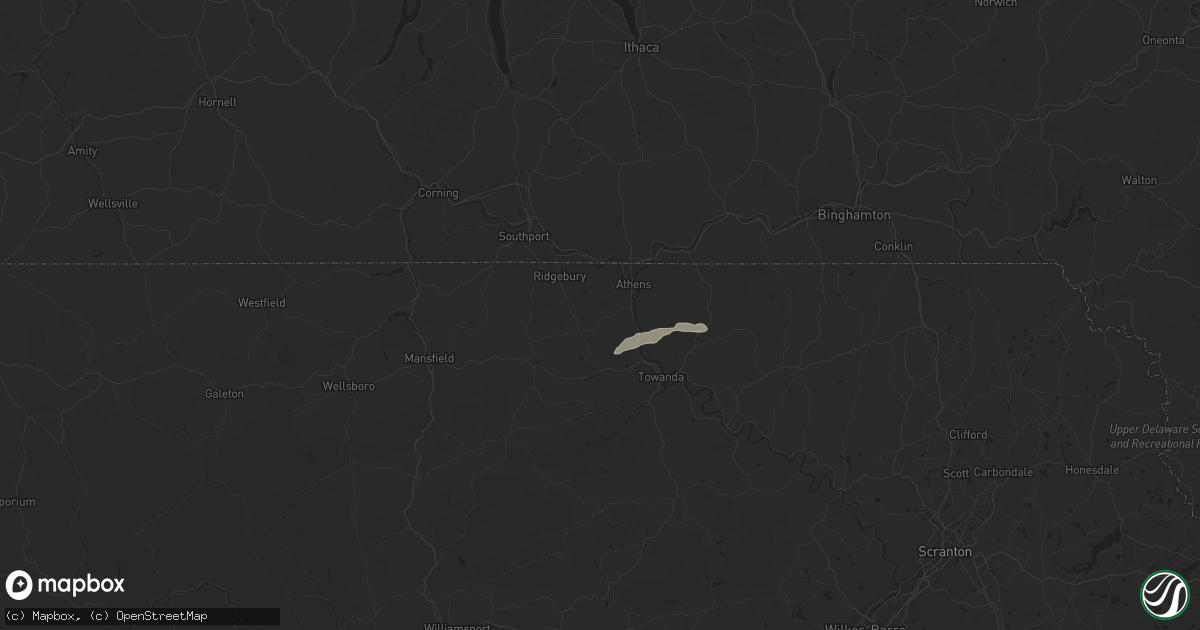 Hail map in Milan, PA on July 22, 2024