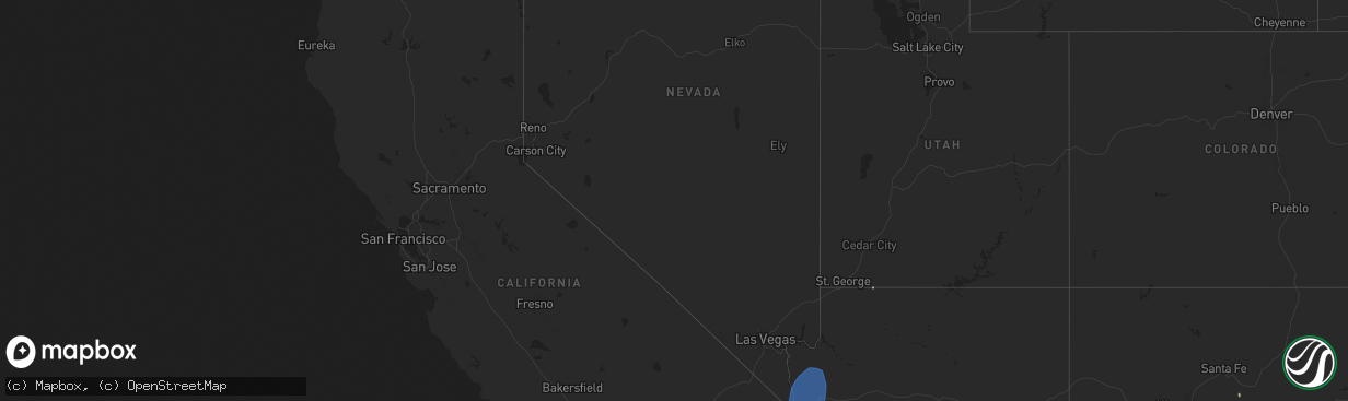 Hail map in Nevada on July 22, 2024