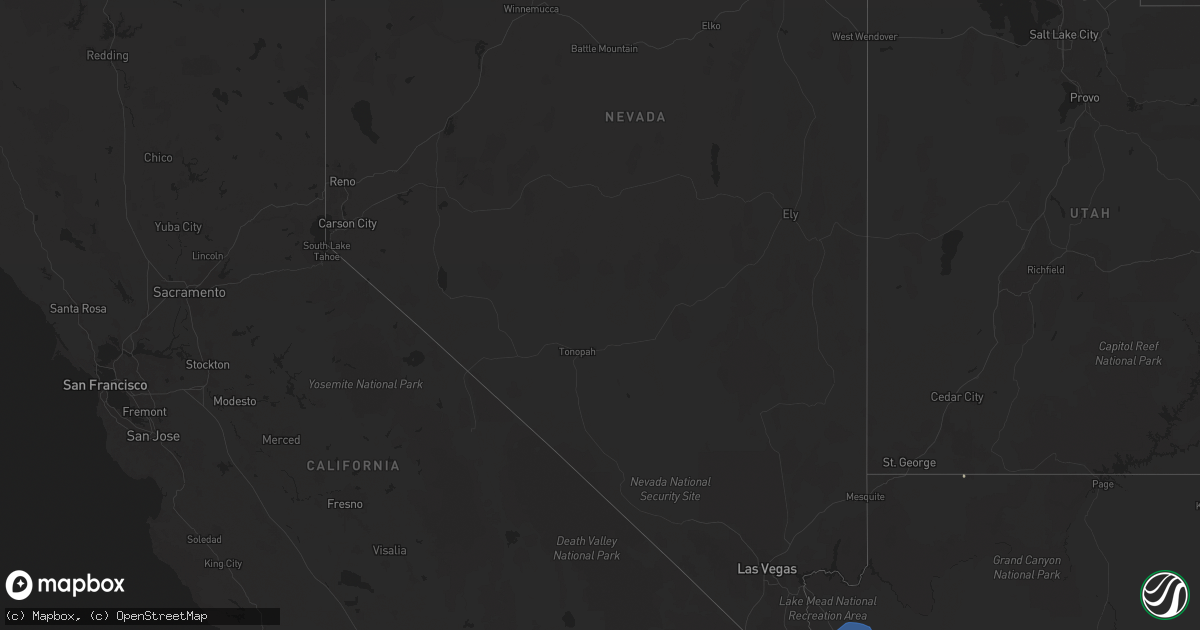 Hail map in Nevada on July 22, 2024