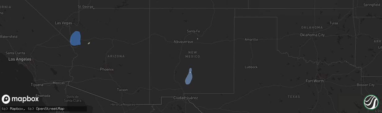 Hail map in New Mexico on July 22, 2024