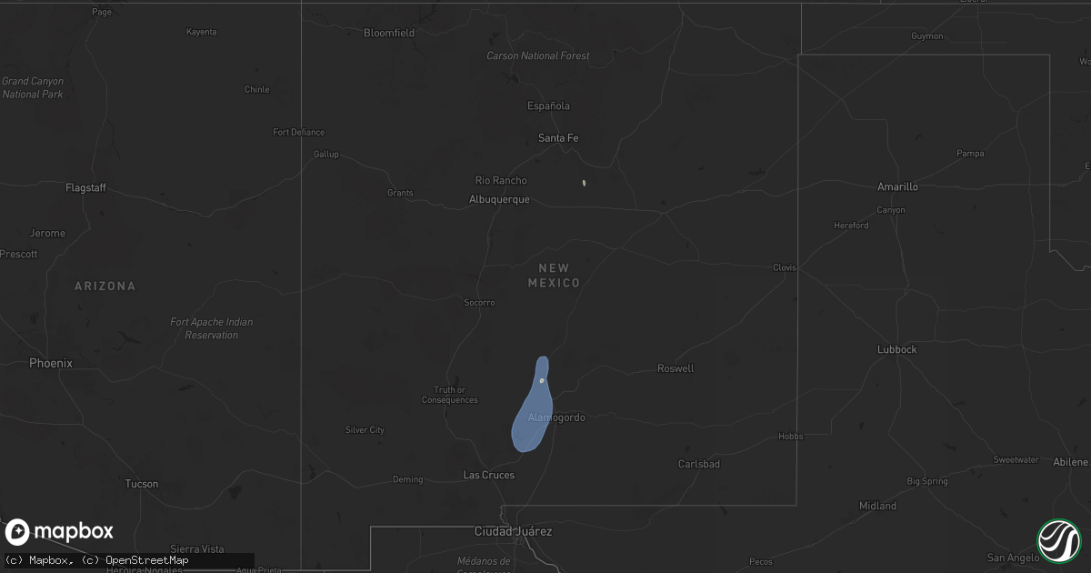Hail map in New Mexico on July 22, 2024