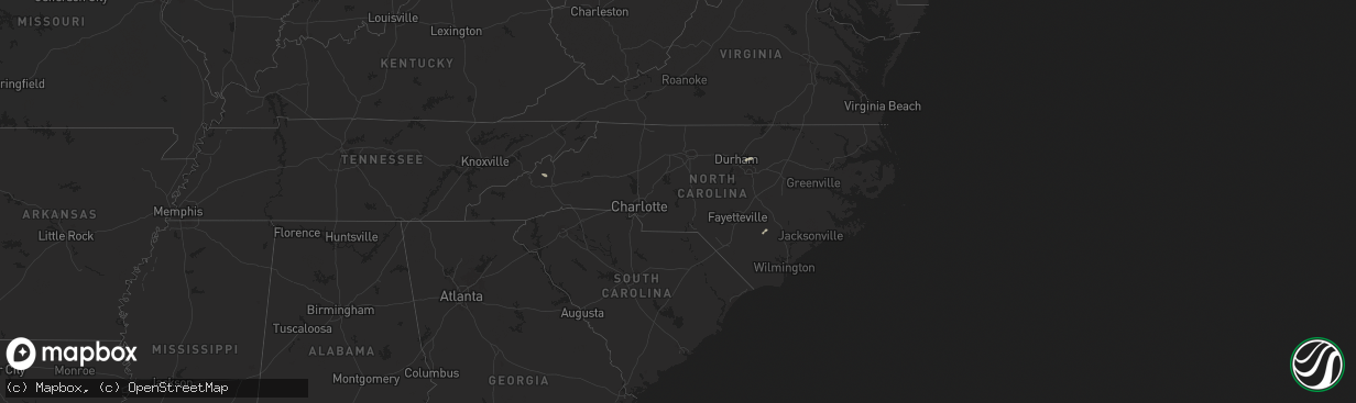 Hail map in North Carolina on July 22, 2024