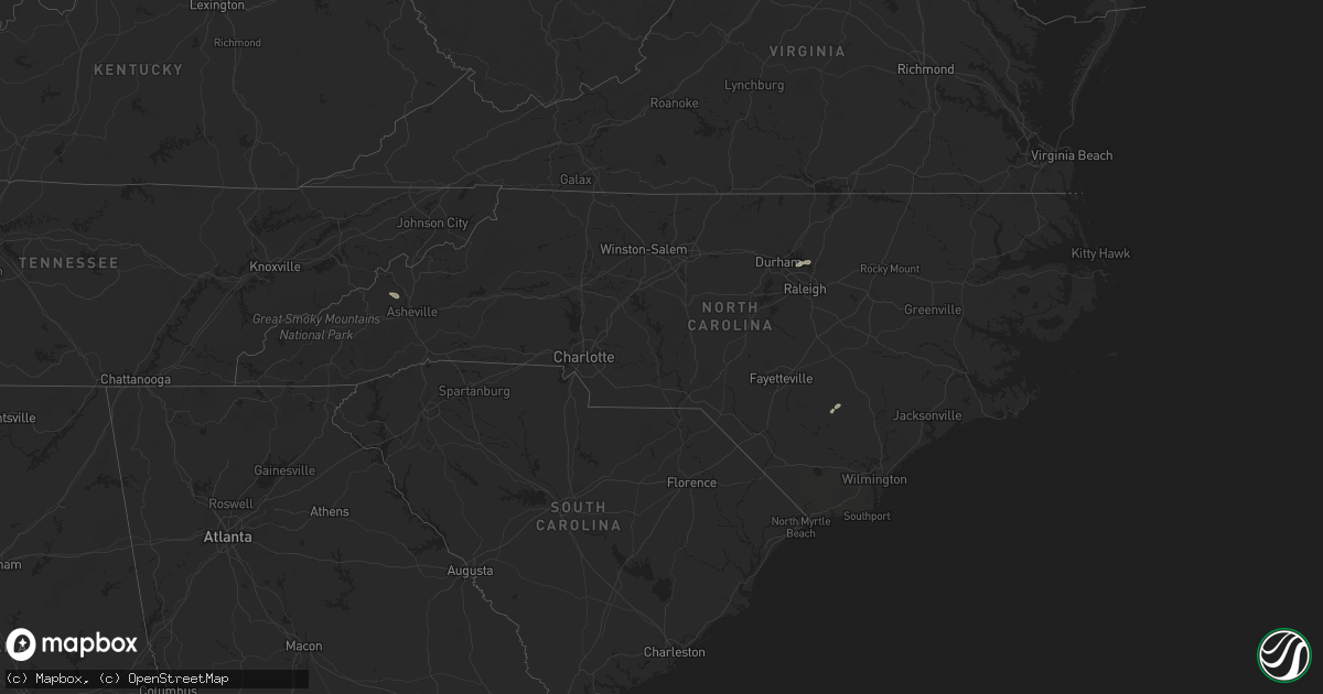 Hail map in North Carolina on July 22, 2024