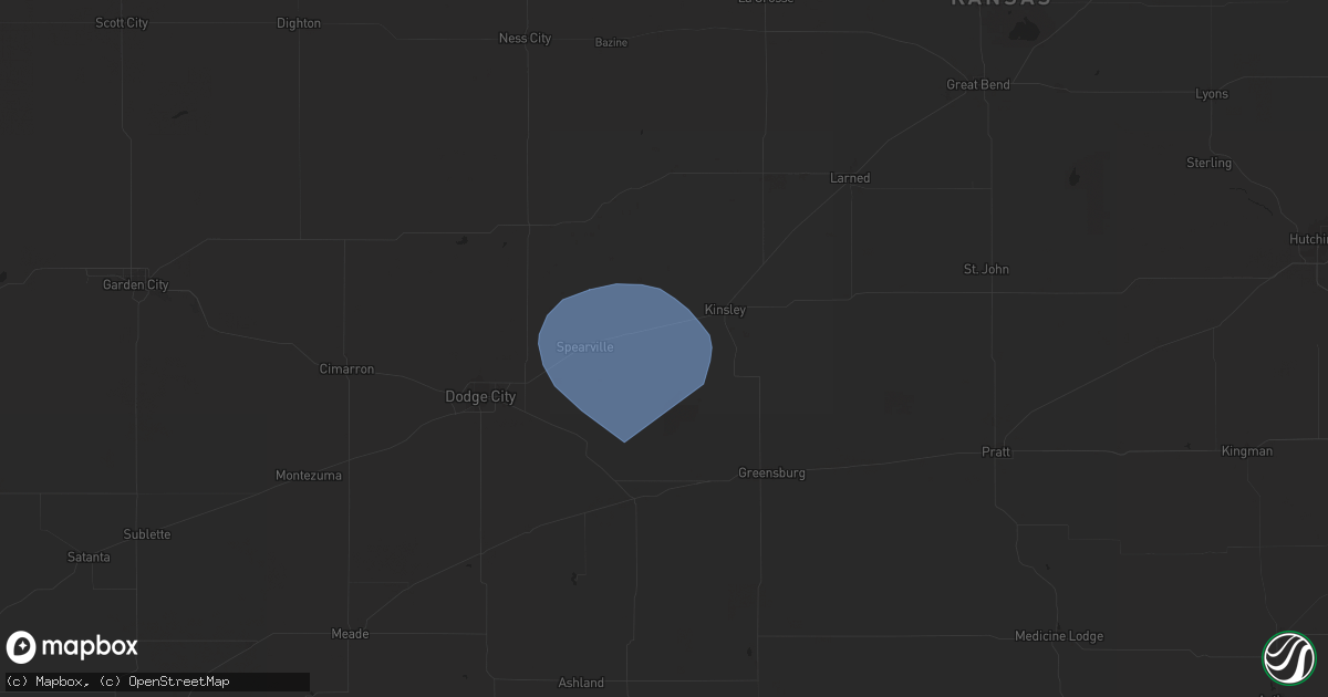 Hail map in Offerle, KS on July 22, 2024