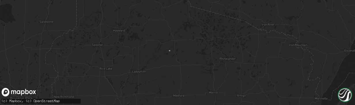 Hail map in Phillips, WI on July 22, 2024